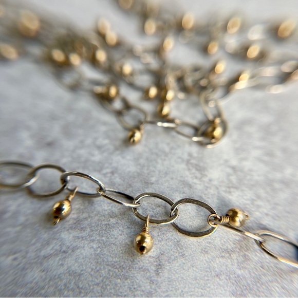 Miguel Ases Gold and Silver Chain Necklace 34” - Picture 5 of 9